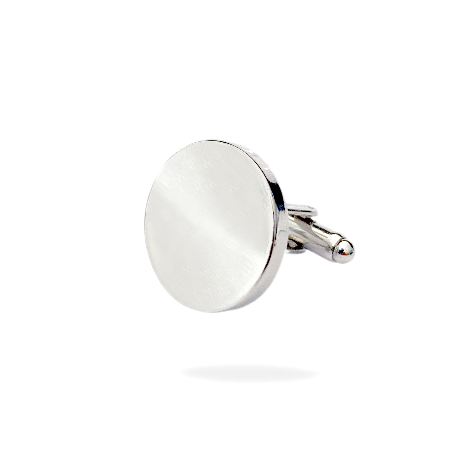 Boutons de manchette ronds en argent