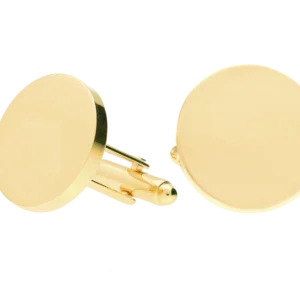 Boutons de Manchette en Laiton avec Or (Rond)